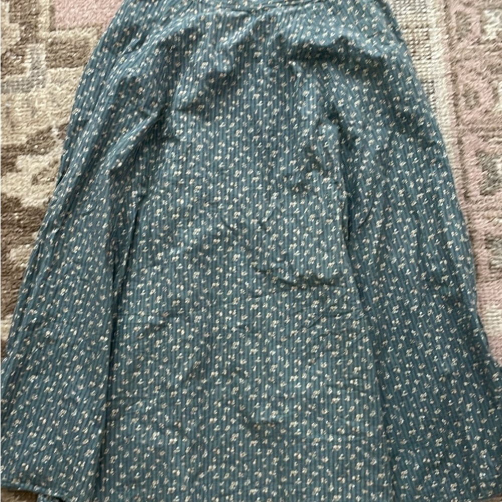 Madewell Blue Floral 100% Cotton A-Line Skirt size 10